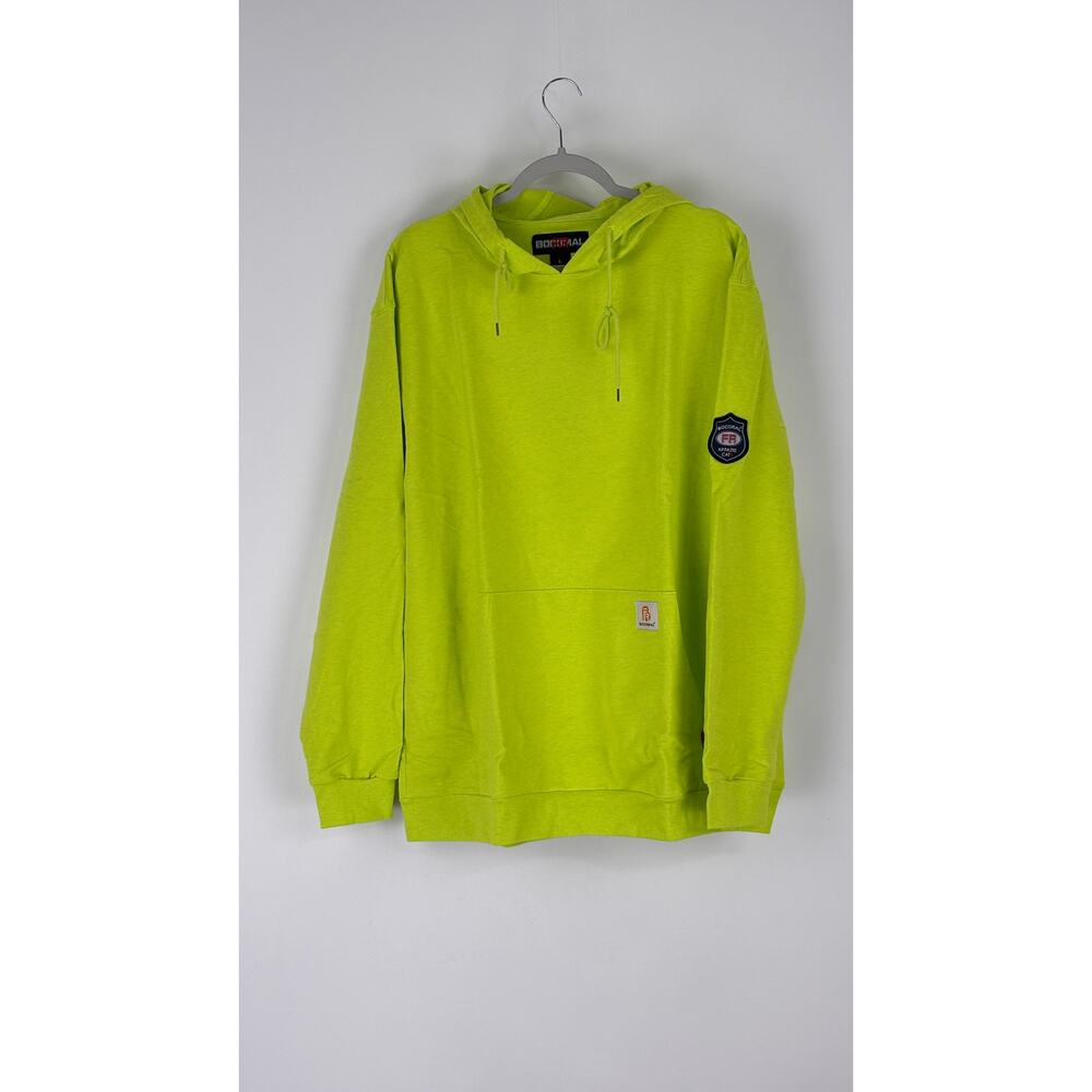 Bocomal FR Flame Resistant 7.5 Classic Hoodie Pullover Neon Yellow Mens Large